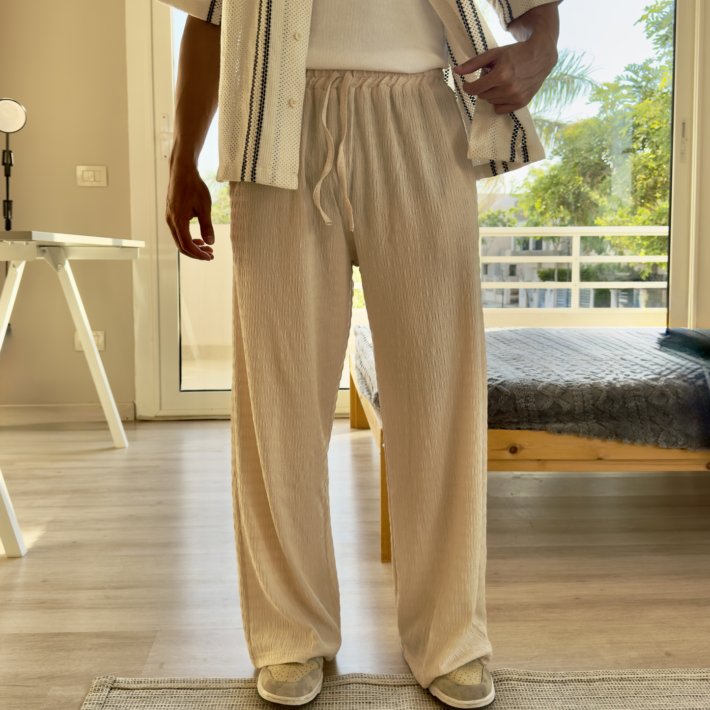 Beige Linen Pants